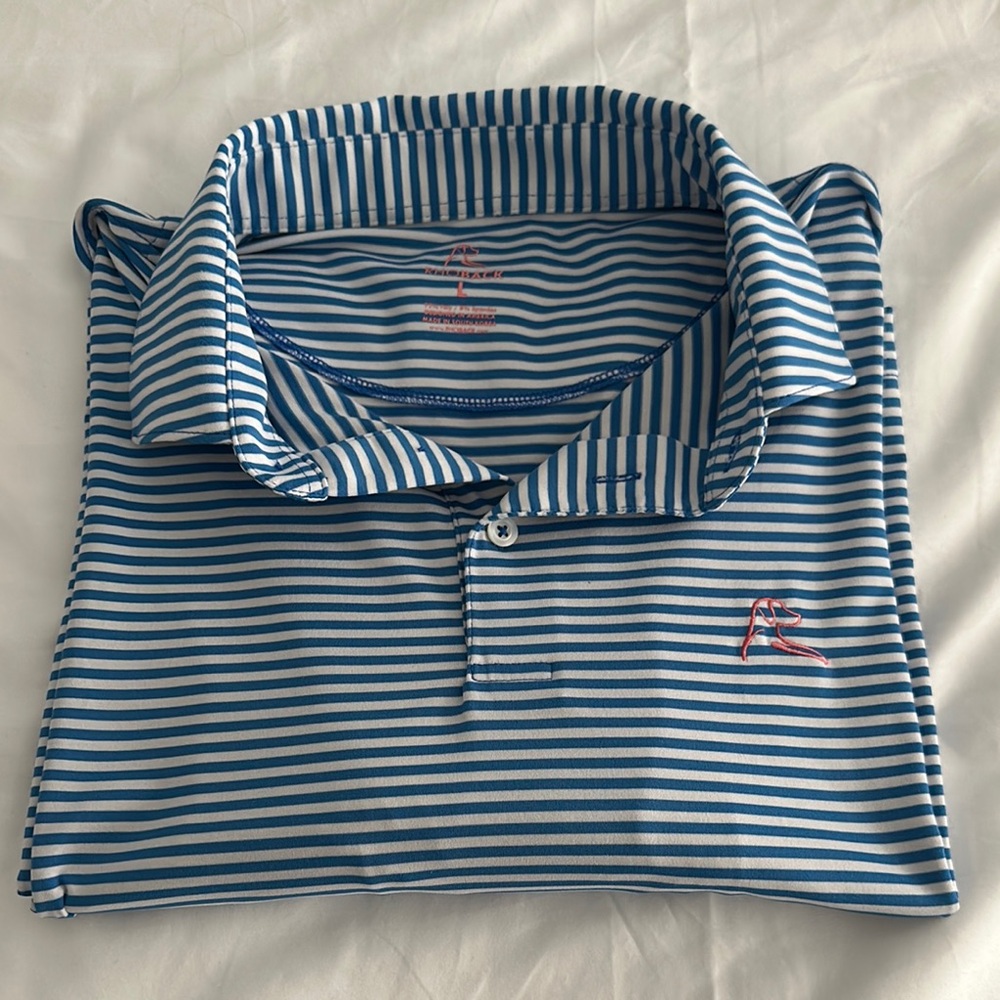 Rhoback Blue and White Striped Polo Shirt